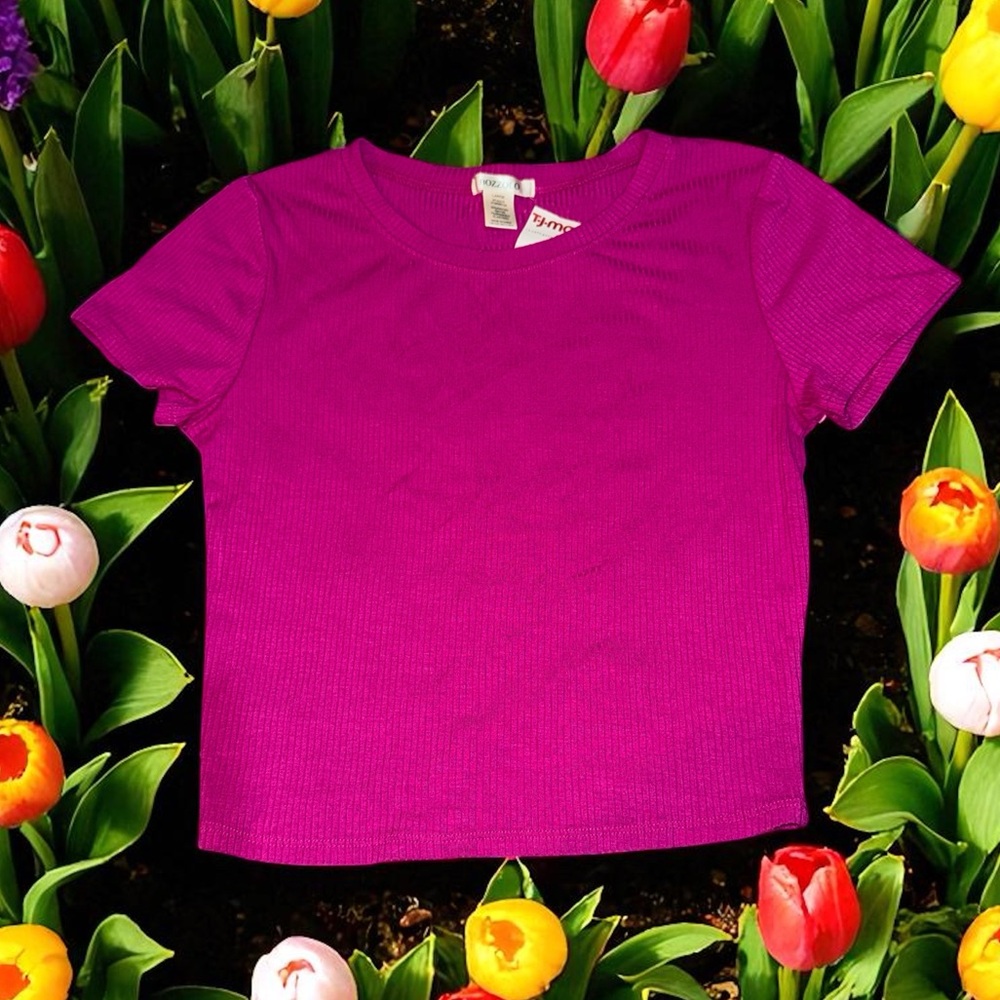 Bozzolo Fuchsia Ribbed Knit Top NWT Juniors (L)